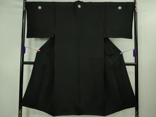 平和屋本店●極上　男性　黒紋付　長羽織セット　逸品　DZAB3477kh6