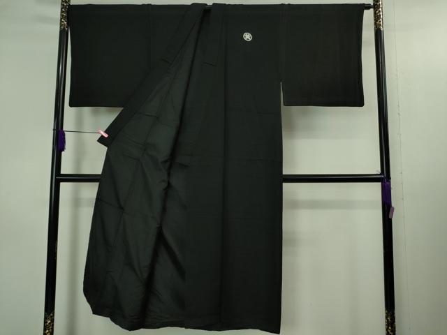 平和屋本店●極上　男性　黒紋付　長羽織セット　逸品　DZAB3477kh6