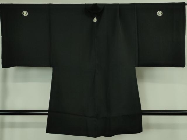 平和屋本店●極上　男性　黒紋付　長羽織セット　逸品　DZAB3477kh6