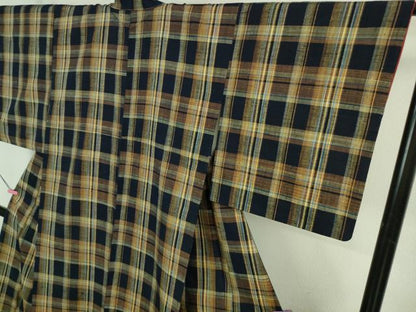 平和屋着物●極上　紬　格子　逸品　DZAB3480kh6