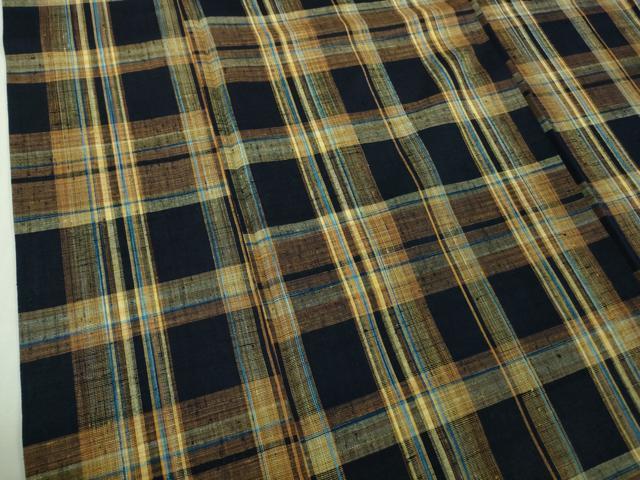 平和屋着物●極上　紬　格子　逸品　DZAB3480kh6