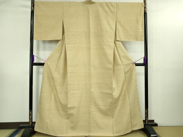 平和屋本店●極上 本場結城紬 重要無形文化財 色無地 浅黄色 逸品 DZAB3482kh6