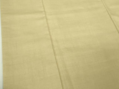 平和屋本店●極上 本場結城紬 重要無形文化財 色無地 浅黄色 逸品 DZAB3482kh6