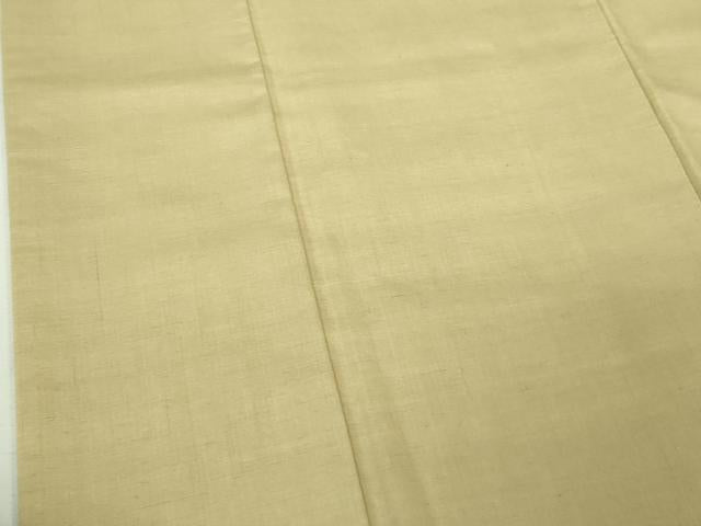 平和屋本店●極上 本場結城紬 重要無形文化財 色無地 浅黄色 逸品 DZAB3482kh6