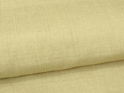 平和屋本店●極上 本場結城紬 重要無形文化財 色無地 浅黄色 逸品 DZAB3482kh6