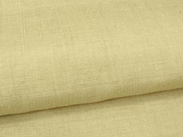 平和屋本店●極上 本場結城紬 重要無形文化財 色無地 浅黄色 逸品 DZAB3482kh6
