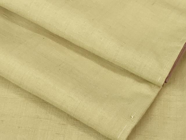 平和屋本店●極上 本場結城紬 重要無形文化財 色無地 浅黄色 逸品 DZAB3482kh6