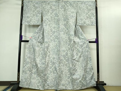 平和屋着物●極上　本場大島紬　白大島　花唐草文　やまと誂製　逸品　DZAB3487kh6