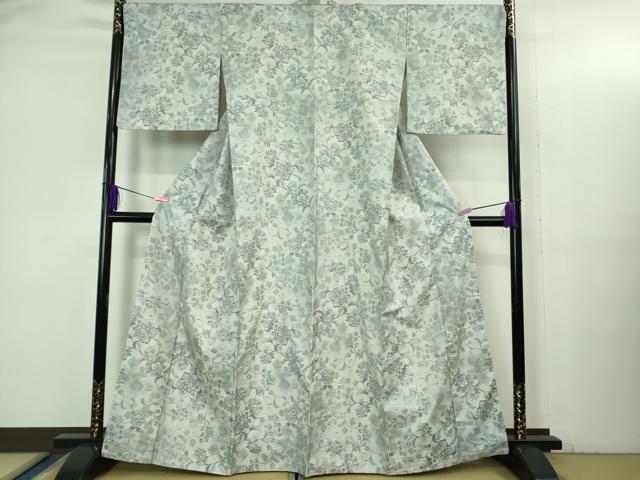 平和屋着物●極上　本場大島紬　白大島　花唐草文　やまと誂製　逸品　DZAB3487kh6