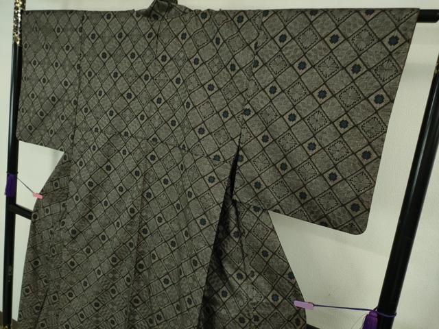 平和屋着物●希少 本場大島紬 龍郷絣 逸品 DZAB3490kh6