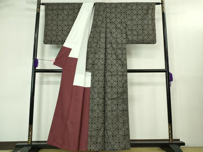 平和屋着物●希少 本場大島紬 龍郷絣 逸品 DZAB3490kh6