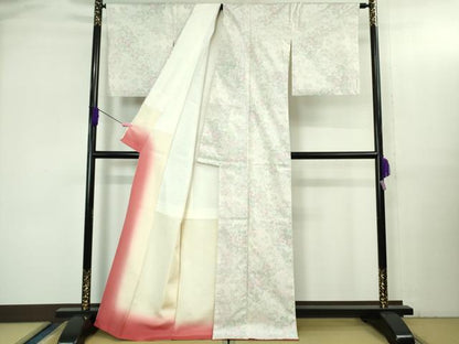 平和屋着物●極上　本場大島紬　白大島　9マルキ　クローバー　てんとう虫　逸品　DZAB3492kh6