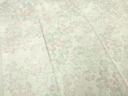 平和屋着物●極上　本場大島紬　白大島　9マルキ　クローバー　てんとう虫　逸品　DZAB3492kh6