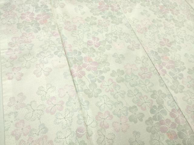 平和屋着物●極上　本場大島紬　白大島　9マルキ　クローバー　てんとう虫　逸品　DZAB3492kh6