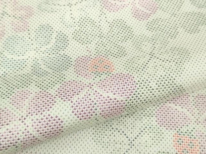 平和屋着物●極上　本場大島紬　白大島　9マルキ　クローバー　てんとう虫　逸品　DZAB3492kh6