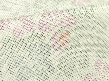 平和屋着物●極上　本場大島紬　白大島　9マルキ　クローバー　てんとう虫　逸品　DZAB3492kh6