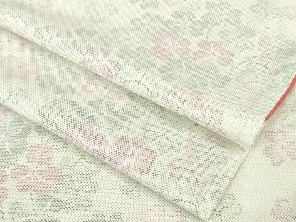 平和屋着物●極上　本場大島紬　白大島　9マルキ　クローバー　てんとう虫　逸品　DZAB3492kh6