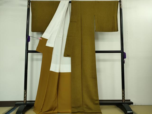 平和屋本店●極上 重要無形文化財 人間国宝 中村勇二郎 江戸小紋 平等院鳳凰 鬼しぼ縮緬 反端付き 逸品 DZAB3499kh6