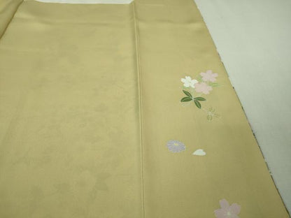 平和屋本店●極上 訪問着 風景花文 暈し染め 砥粉色地 逸品 DZAB3502kh6