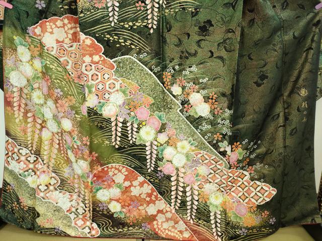 平和屋本店●極上　ブライダルファッションデザイナー・桂由美　振袖　辻が花　暈し染め　金彩　金通し地　逸品　DZAB3504kh6