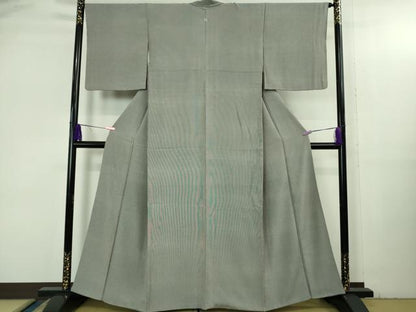 平和屋着物●極上　伝統工芸士 砂川健一　江戸小紋　万筋　藍墨茶色×灰青色　逸品　DZAB3508kh6