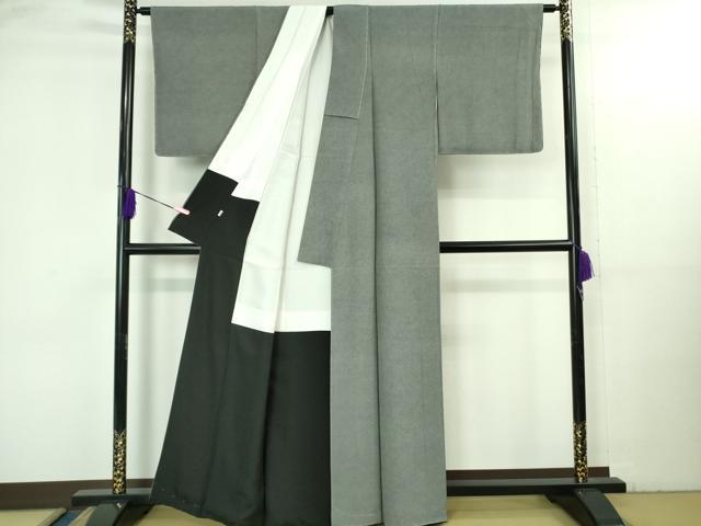 平和屋着物●極上　伝統工芸士　寺山存男　江戸小紋　行儀　蝉色×藍墨茶色　小田急百貨店扱い　逸品　未使用　DZAB3509kh6