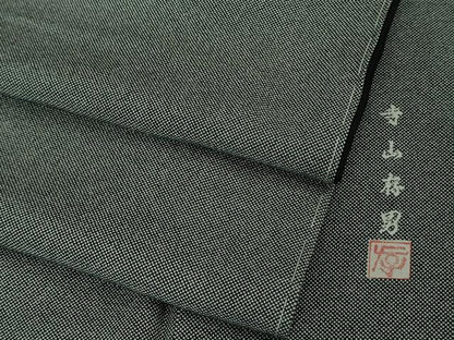 平和屋着物●極上　伝統工芸士　寺山存男　江戸小紋　行儀　蝉色×藍墨茶色　小田急百貨店扱い　逸品　未使用　DZAB3509kh6