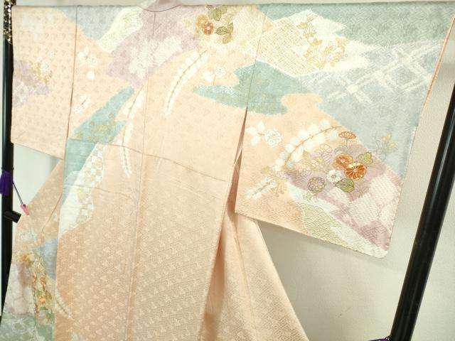 平和屋本店●極上　創業460年・千總　訪問着　駒刺繍　草花文　金彩　小田急百貨店扱い　逸品　DZAB3511kh6