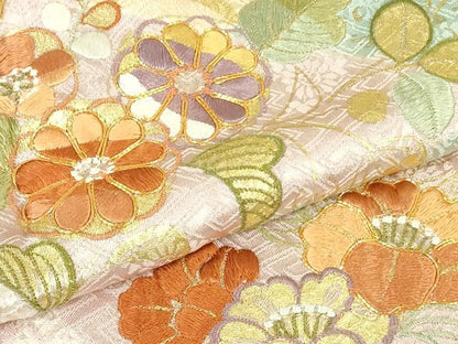 平和屋本店●極上　創業460年・千總　訪問着　駒刺繍　草花文　金彩　小田急百貨店扱い　逸品　DZAB3511kh6