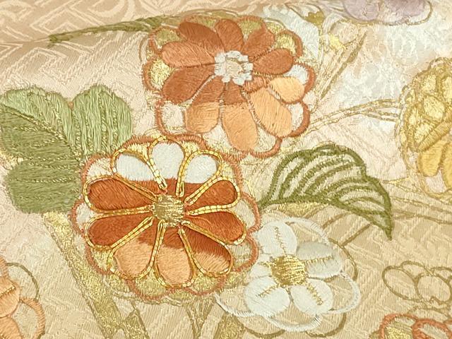 平和屋本店●極上　創業460年・千總　訪問着　駒刺繍　草花文　金彩　小田急百貨店扱い　逸品　DZAB3511kh6
