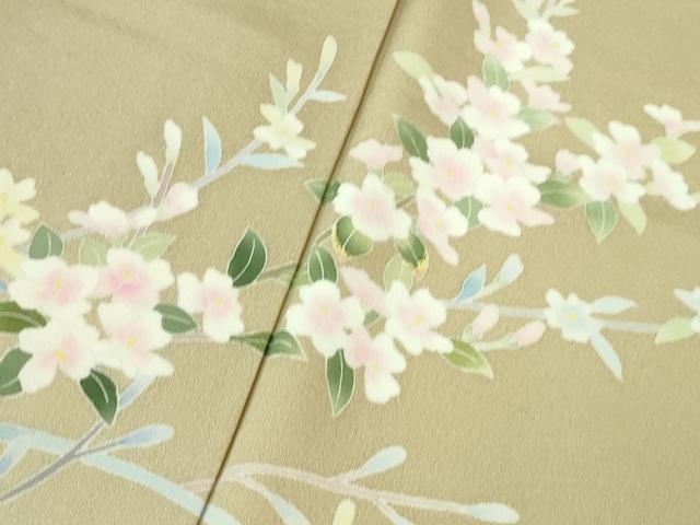平和屋着物●極上　本加賀友禅作家　南克治　訪問着　草花文　枯色地　暈し染め　逸品　DZAB3512kh6