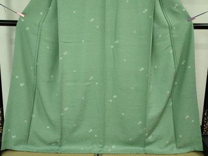平和屋着物●極上　お召　舞花文　薄青色地　鈴乃屋扱い　逸品　未使用　DZAB3514kh6