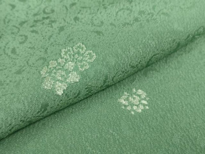 平和屋着物●極上　お召　舞花文　薄青色地　鈴乃屋扱い　逸品　未使用　DZAB3514kh6