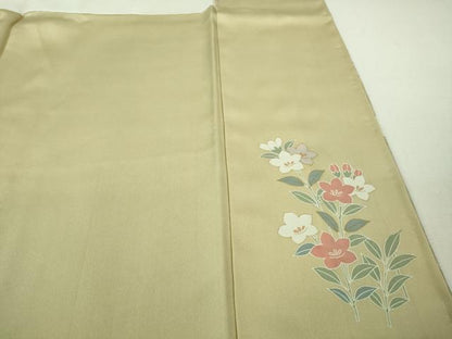 平和屋着物●極上 訪問着 花車文 練色地 金彩 ロング丈 逸品 未使用 DZAB3520kh6