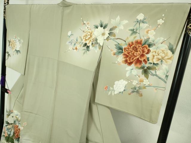 平和屋着物●極上 訪問着 作家物 手描き 孔雀 暈し染め 逸品 DZAB3521kh6