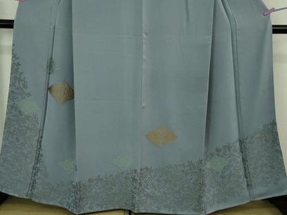 平和屋本店●極上 山口美術織物 皇室 伊勢神宮御用 西陣織 訪問着 お召地 桐竹地鳳凰菱文 薄花色 上代88万 反端付 逸品 未使用 DZAB3523kh6
