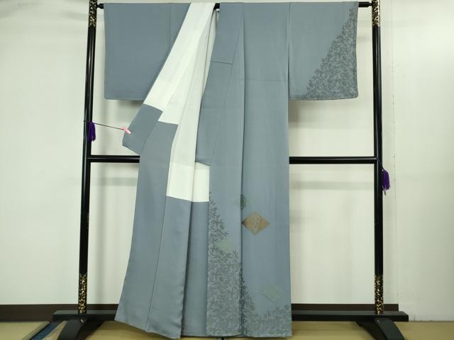 平和屋本店●極上 山口美術織物 皇室 伊勢神宮御用 西陣織 訪問着 お召地 桐竹地鳳凰菱文 薄花色 上代88万 反端付 逸品 未使用 DZAB3523kh6