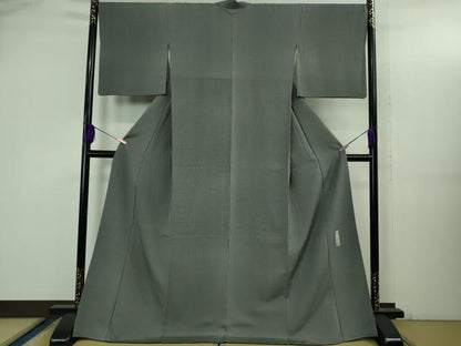 平和屋着物●極上 伝統工芸師 服部光擴 江戸小紋 万筋 羊羹色×藍墨茶色 逸品 DZAB3525kh6
