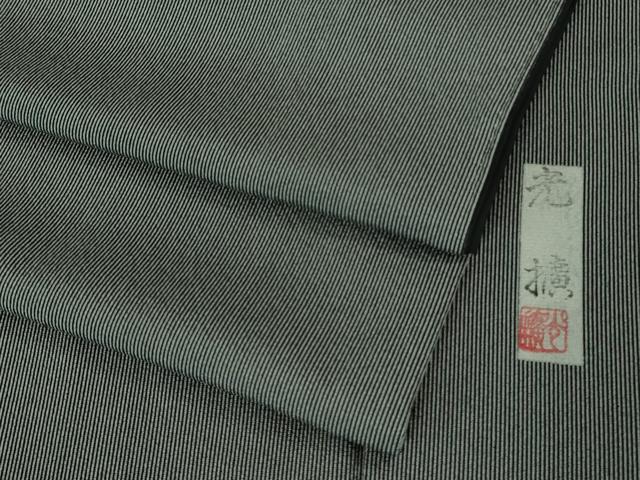 平和屋着物●極上 伝統工芸師 服部光擴 江戸小紋 万筋 羊羹色×藍墨茶色 逸品 DZAB3525kh6
