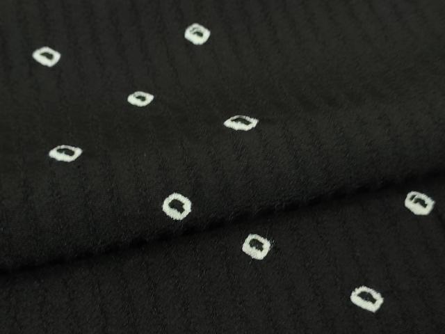 平和屋着物●極上 小紋 絞り 変わり市松 黒地 逸品 未使用 DZAB3526kh6