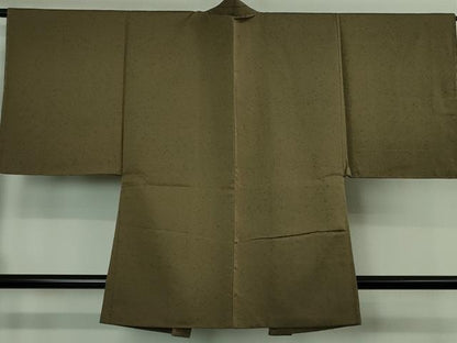 平和屋着物∞極上　男性　長羽織　髭紬　肥後煤竹色　逸品　未使用　DZAB3529kh6