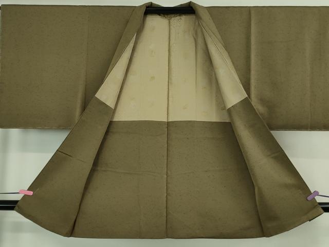 平和屋着物∞極上　男性　長羽織　髭紬　肥後煤竹色　逸品　未使用　DZAB3529kh6