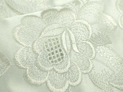 平和屋本店[]極上　中国三大刺繍 汕頭刺繍 スワトウ刺繍 お宮参り ケープ ロングケープ　祝着　草花　羽二重白地　洋装　逸品　DZAB3530kh6
