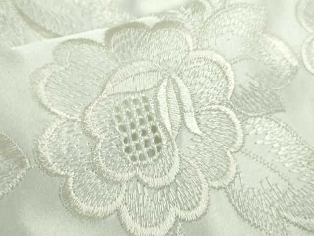 平和屋本店[]極上　中国三大刺繍 汕頭刺繍 スワトウ刺繍 お宮参り ケープ ロングケープ　祝着　草花　羽二重白地　洋装　逸品　DZAB3530kh6
