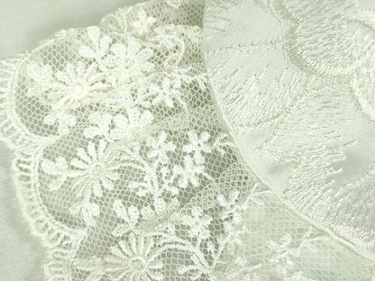 平和屋本店[]極上　中国三大刺繍 汕頭刺繍 スワトウ刺繍 お宮参り ケープ ロングケープ　祝着　草花　羽二重白地　洋装　逸品　DZAB3530kh6