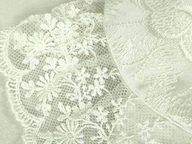 平和屋本店[]極上　中国三大刺繍 汕頭刺繍 スワトウ刺繍 お宮参り ケープ ロングケープ　祝着　草花　羽二重白地　洋装　逸品　DZAB3530kh6