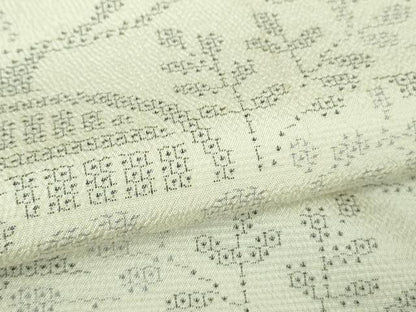平和屋着物●極上 本塩沢 110亀甲 風景花文 逸品 DZAB3532kh6
