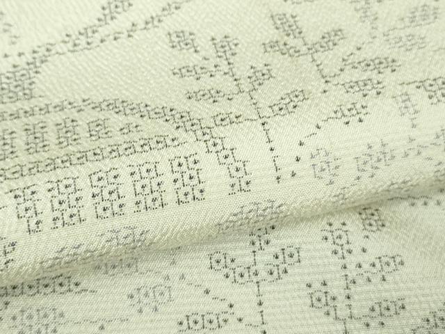平和屋着物●極上 本塩沢 110亀甲 風景花文 逸品 DZAB3532kh6