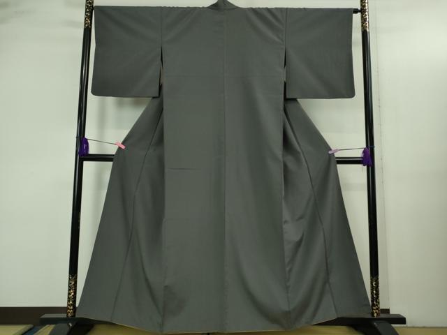 平和屋着物●極上　お召　縞　褐色×霞色　逸品　DZAB3533kh6