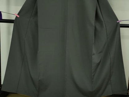 平和屋着物●極上　お召　縞　褐色×霞色　逸品　DZAB3533kh6